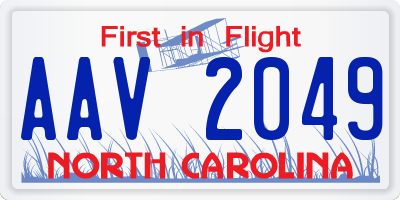 NC license plate AAV2049