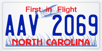 NC license plate AAV2069
