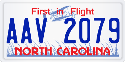 NC license plate AAV2079
