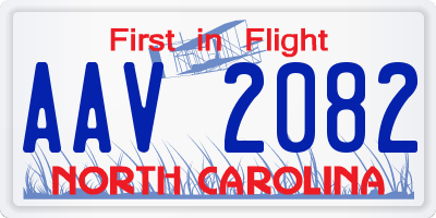 NC license plate AAV2082