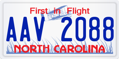 NC license plate AAV2088