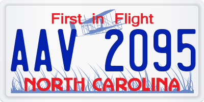 NC license plate AAV2095
