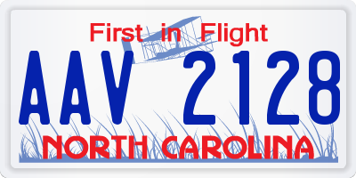 NC license plate AAV2128