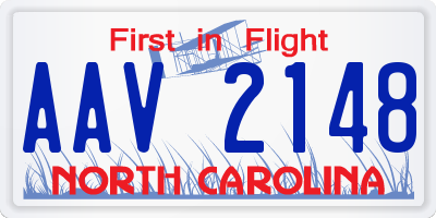 NC license plate AAV2148