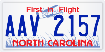 NC license plate AAV2157