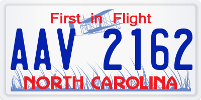 NC license plate AAV2162