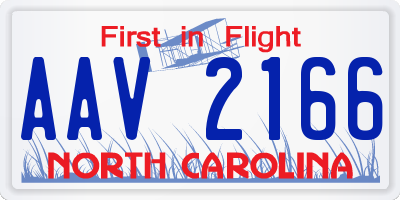 NC license plate AAV2166