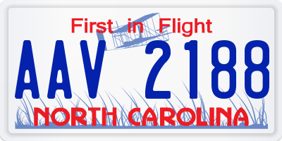NC license plate AAV2188