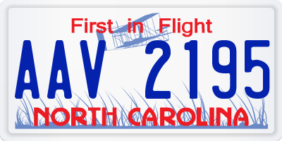 NC license plate AAV2195