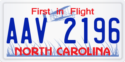 NC license plate AAV2196
