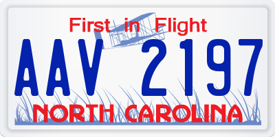NC license plate AAV2197