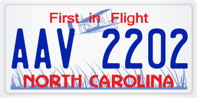 NC license plate AAV2202