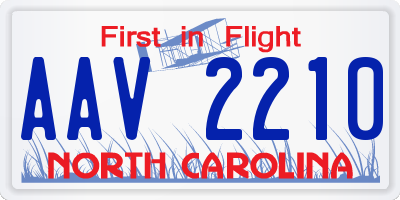 NC license plate AAV2210