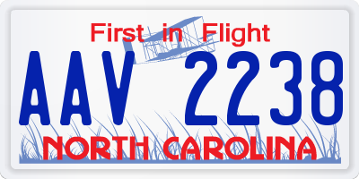 NC license plate AAV2238