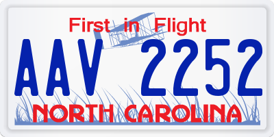 NC license plate AAV2252