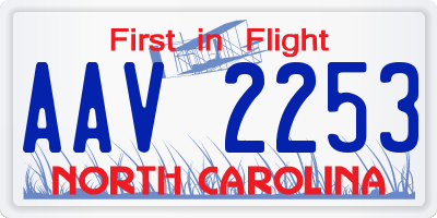 NC license plate AAV2253