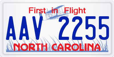 NC license plate AAV2255