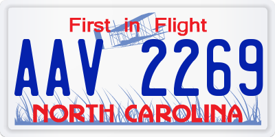 NC license plate AAV2269