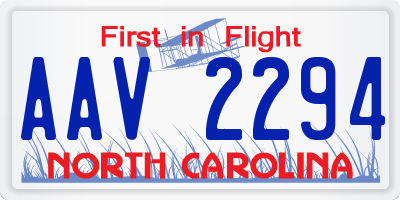 NC license plate AAV2294