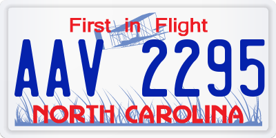 NC license plate AAV2295