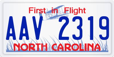NC license plate AAV2319