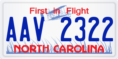 NC license plate AAV2322