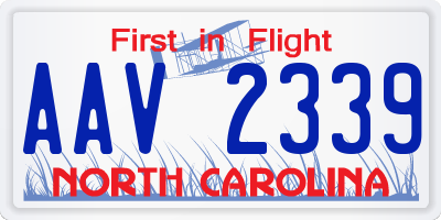 NC license plate AAV2339