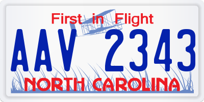 NC license plate AAV2343