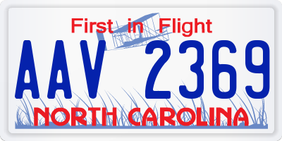 NC license plate AAV2369