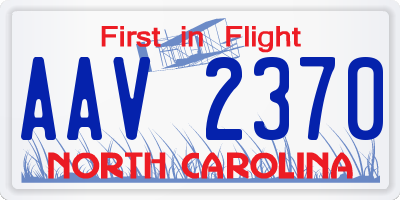 NC license plate AAV2370