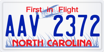 NC license plate AAV2372