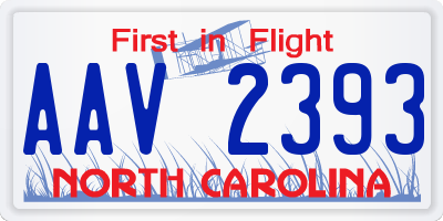NC license plate AAV2393