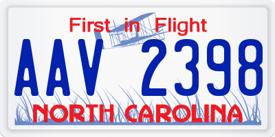 NC license plate AAV2398