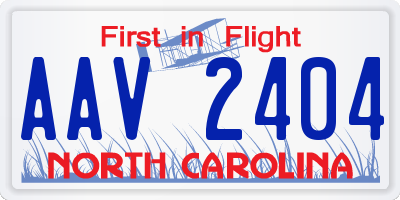 NC license plate AAV2404