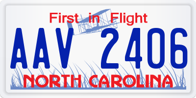 NC license plate AAV2406