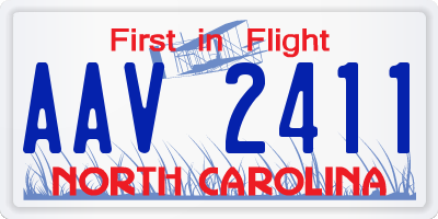 NC license plate AAV2411