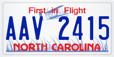 NC license plate AAV2415