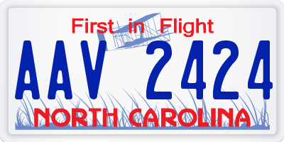 NC license plate AAV2424