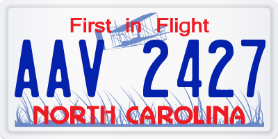NC license plate AAV2427