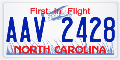 NC license plate AAV2428
