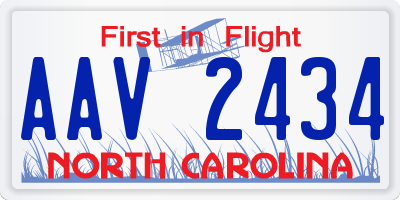 NC license plate AAV2434