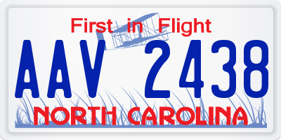 NC license plate AAV2438