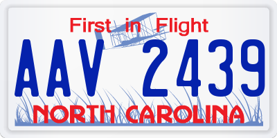 NC license plate AAV2439