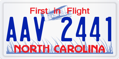 NC license plate AAV2441