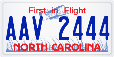 NC license plate AAV2444
