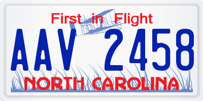 NC license plate AAV2458
