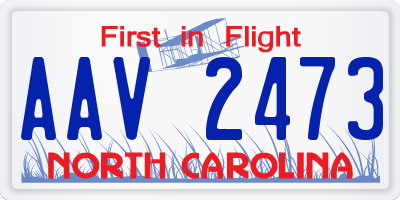 NC license plate AAV2473