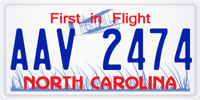 NC license plate AAV2474