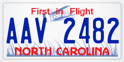 NC license plate AAV2482