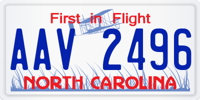 NC license plate AAV2496